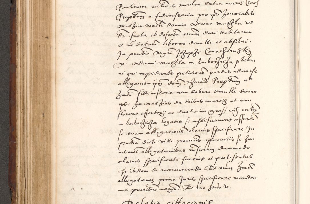 Zdjęcie nr 408 dla obiektu archiwalnego: Acta actorum causarum, sententiarum tam diffinitivarum quam interlocutoriam, obligationum, constitutionum, contractuum etc. coram reverendo patre domino Petro Porembski preposito Oswieczimensi, canonico et officiali Cracoviensi de anno Domini millesimo DºLº quarto, indictione duodecima, pontificatus sanctissimi in Christo patris et domini nostri domini Julii divina providencia papae eius nominis tercii, anno quarto, a die et mense infrasciptis continuantur