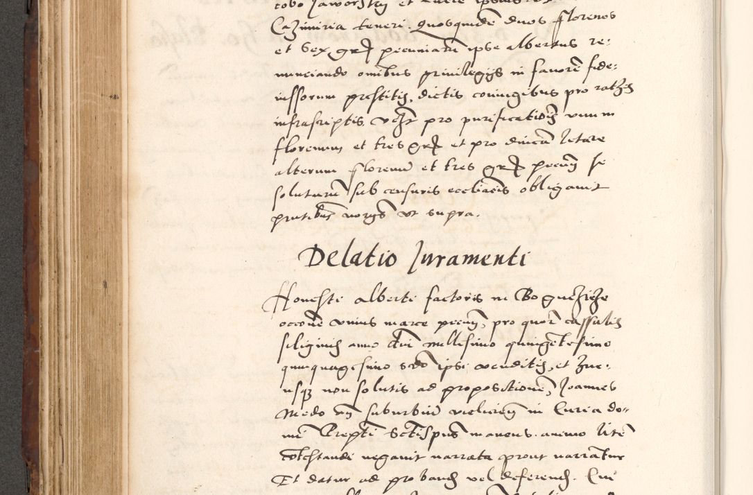 Zdjęcie nr 402 dla obiektu archiwalnego: Acta actorum causarum, sententiarum tam diffinitivarum quam interlocutoriam, obligationum, constitutionum, contractuum etc. coram reverendo patre domino Petro Porembski preposito Oswieczimensi, canonico et officiali Cracoviensi de anno Domini millesimo DºLº quarto, indictione duodecima, pontificatus sanctissimi in Christo patris et domini nostri domini Julii divina providencia papae eius nominis tercii, anno quarto, a die et mense infrasciptis continuantur