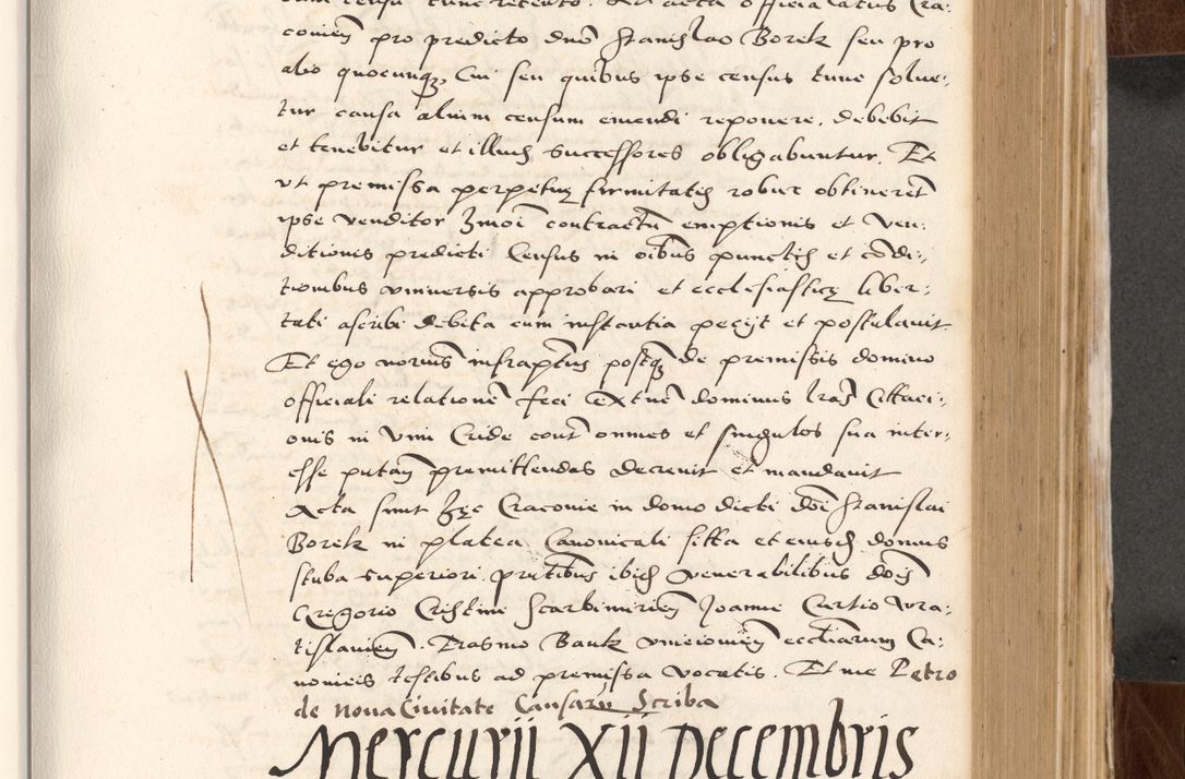 Zdjęcie nr 387 dla obiektu archiwalnego: Acta actorum causarum, sententiarum tam diffinitivarum quam interlocutoriam, obligationum, constitutionum, contractuum etc. coram reverendo patre domino Petro Porembski preposito Oswieczimensi, canonico et officiali Cracoviensi de anno Domini millesimo DºLº quarto, indictione duodecima, pontificatus sanctissimi in Christo patris et domini nostri domini Julii divina providencia papae eius nominis tercii, anno quarto, a die et mense infrasciptis continuantur