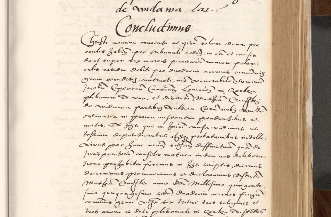 Zdjęcie nr 369 dla obiektu archiwalnego: Acta actorum causarum, sententiarum tam diffinitivarum quam interlocutoriam, obligationum, constitutionum, contractuum etc. coram reverendo patre domino Petro Porembski preposito Oswieczimensi, canonico et officiali Cracoviensi de anno Domini millesimo DºLº quarto, indictione duodecima, pontificatus sanctissimi in Christo patris et domini nostri domini Julii divina providencia papae eius nominis tercii, anno quarto, a die et mense infrasciptis continuantur