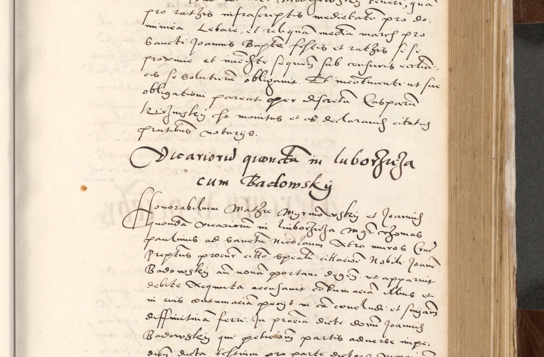 Zdjęcie nr 365 dla obiektu archiwalnego: Acta actorum causarum, sententiarum tam diffinitivarum quam interlocutoriam, obligationum, constitutionum, contractuum etc. coram reverendo patre domino Petro Porembski preposito Oswieczimensi, canonico et officiali Cracoviensi de anno Domini millesimo DºLº quarto, indictione duodecima, pontificatus sanctissimi in Christo patris et domini nostri domini Julii divina providencia papae eius nominis tercii, anno quarto, a die et mense infrasciptis continuantur