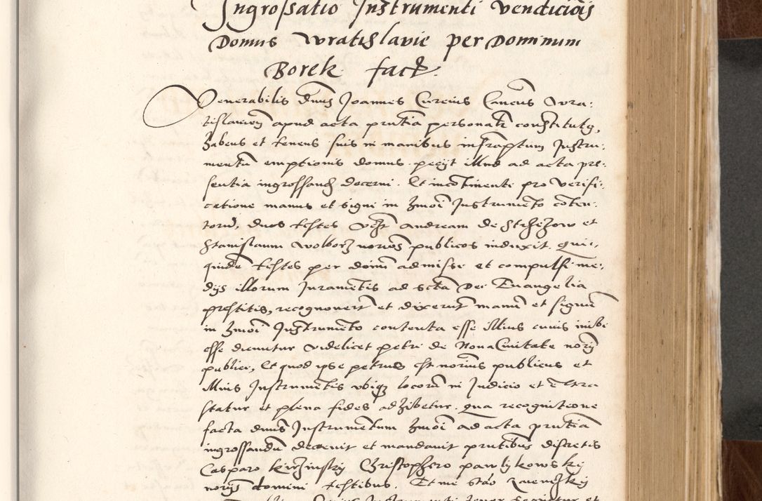 Zdjęcie nr 357 dla obiektu archiwalnego: Acta actorum causarum, sententiarum tam diffinitivarum quam interlocutoriam, obligationum, constitutionum, contractuum etc. coram reverendo patre domino Petro Porembski preposito Oswieczimensi, canonico et officiali Cracoviensi de anno Domini millesimo DºLº quarto, indictione duodecima, pontificatus sanctissimi in Christo patris et domini nostri domini Julii divina providencia papae eius nominis tercii, anno quarto, a die et mense infrasciptis continuantur
