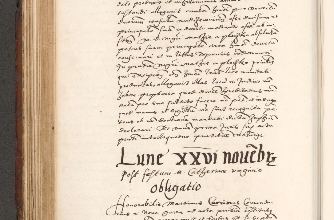 Zdjęcie nr 348 dla obiektu archiwalnego: Acta actorum causarum, sententiarum tam diffinitivarum quam interlocutoriam, obligationum, constitutionum, contractuum etc. coram reverendo patre domino Petro Porembski preposito Oswieczimensi, canonico et officiali Cracoviensi de anno Domini millesimo DºLº quarto, indictione duodecima, pontificatus sanctissimi in Christo patris et domini nostri domini Julii divina providencia papae eius nominis tercii, anno quarto, a die et mense infrasciptis continuantur