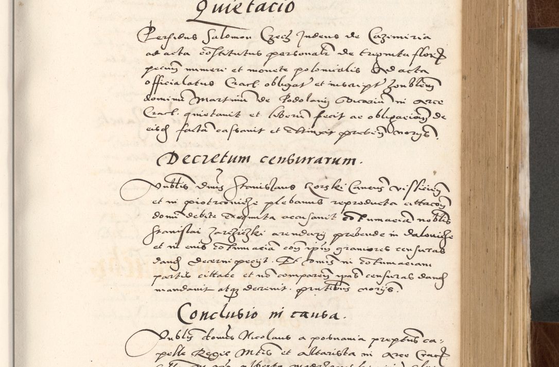 Zdjęcie nr 349 dla obiektu archiwalnego: Acta actorum causarum, sententiarum tam diffinitivarum quam interlocutoriam, obligationum, constitutionum, contractuum etc. coram reverendo patre domino Petro Porembski preposito Oswieczimensi, canonico et officiali Cracoviensi de anno Domini millesimo DºLº quarto, indictione duodecima, pontificatus sanctissimi in Christo patris et domini nostri domini Julii divina providencia papae eius nominis tercii, anno quarto, a die et mense infrasciptis continuantur