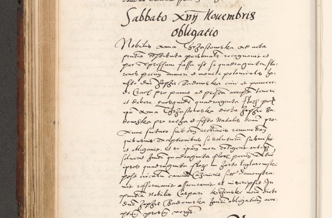 Zdjęcie nr 336 dla obiektu archiwalnego: Acta actorum causarum, sententiarum tam diffinitivarum quam interlocutoriam, obligationum, constitutionum, contractuum etc. coram reverendo patre domino Petro Porembski preposito Oswieczimensi, canonico et officiali Cracoviensi de anno Domini millesimo DºLº quarto, indictione duodecima, pontificatus sanctissimi in Christo patris et domini nostri domini Julii divina providencia papae eius nominis tercii, anno quarto, a die et mense infrasciptis continuantur