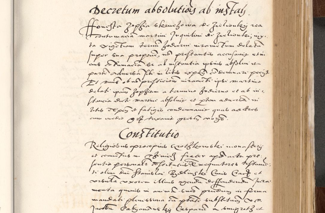 Zdjęcie nr 335 dla obiektu archiwalnego: Acta actorum causarum, sententiarum tam diffinitivarum quam interlocutoriam, obligationum, constitutionum, contractuum etc. coram reverendo patre domino Petro Porembski preposito Oswieczimensi, canonico et officiali Cracoviensi de anno Domini millesimo DºLº quarto, indictione duodecima, pontificatus sanctissimi in Christo patris et domini nostri domini Julii divina providencia papae eius nominis tercii, anno quarto, a die et mense infrasciptis continuantur