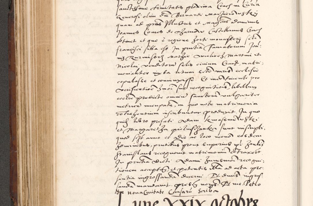 Zdjęcie nr 304 dla obiektu archiwalnego: Acta actorum causarum, sententiarum tam diffinitivarum quam interlocutoriam, obligationum, constitutionum, contractuum etc. coram reverendo patre domino Petro Porembski preposito Oswieczimensi, canonico et officiali Cracoviensi de anno Domini millesimo DºLº quarto, indictione duodecima, pontificatus sanctissimi in Christo patris et domini nostri domini Julii divina providencia papae eius nominis tercii, anno quarto, a die et mense infrasciptis continuantur
