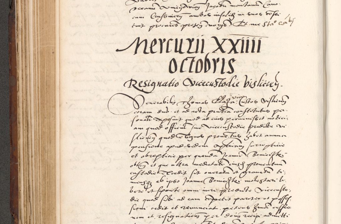 Zdjęcie nr 298 dla obiektu archiwalnego: Acta actorum causarum, sententiarum tam diffinitivarum quam interlocutoriam, obligationum, constitutionum, contractuum etc. coram reverendo patre domino Petro Porembski preposito Oswieczimensi, canonico et officiali Cracoviensi de anno Domini millesimo DºLº quarto, indictione duodecima, pontificatus sanctissimi in Christo patris et domini nostri domini Julii divina providencia papae eius nominis tercii, anno quarto, a die et mense infrasciptis continuantur