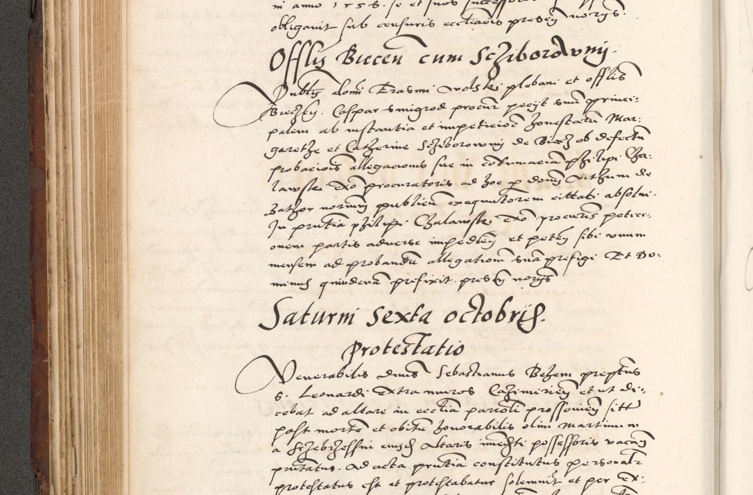 Zdjęcie nr 280 dla obiektu archiwalnego: Acta actorum causarum, sententiarum tam diffinitivarum quam interlocutoriam, obligationum, constitutionum, contractuum etc. coram reverendo patre domino Petro Porembski preposito Oswieczimensi, canonico et officiali Cracoviensi de anno Domini millesimo DºLº quarto, indictione duodecima, pontificatus sanctissimi in Christo patris et domini nostri domini Julii divina providencia papae eius nominis tercii, anno quarto, a die et mense infrasciptis continuantur