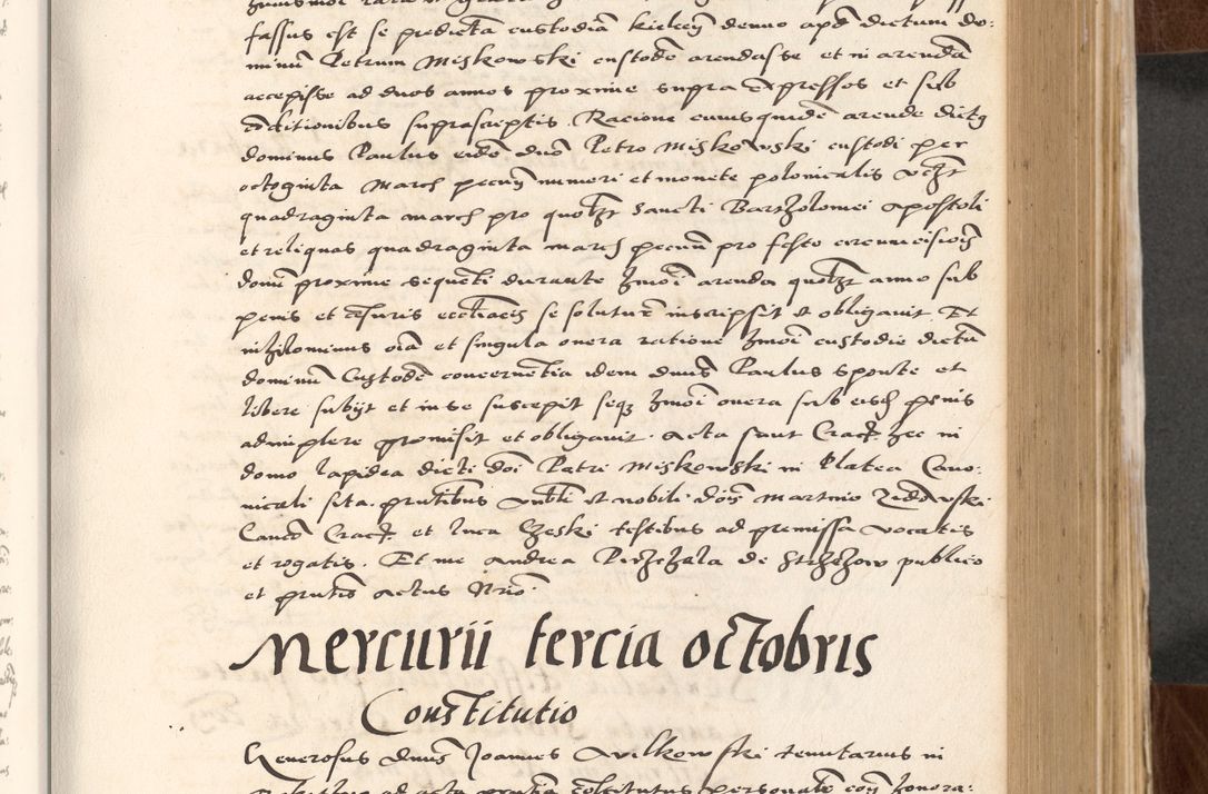 Zdjęcie nr 275 dla obiektu archiwalnego: Acta actorum causarum, sententiarum tam diffinitivarum quam interlocutoriam, obligationum, constitutionum, contractuum etc. coram reverendo patre domino Petro Porembski preposito Oswieczimensi, canonico et officiali Cracoviensi de anno Domini millesimo DºLº quarto, indictione duodecima, pontificatus sanctissimi in Christo patris et domini nostri domini Julii divina providencia papae eius nominis tercii, anno quarto, a die et mense infrasciptis continuantur