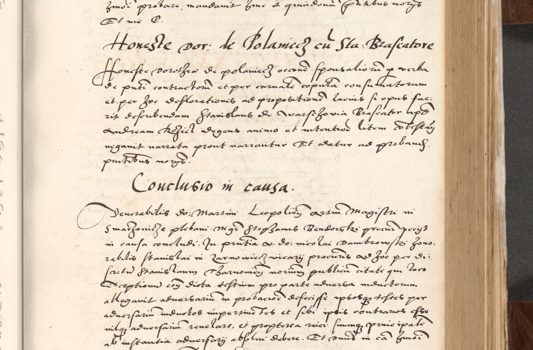 Zdjęcie nr 265 dla obiektu archiwalnego: Acta actorum causarum, sententiarum tam diffinitivarum quam interlocutoriam, obligationum, constitutionum, contractuum etc. coram reverendo patre domino Petro Porembski preposito Oswieczimensi, canonico et officiali Cracoviensi de anno Domini millesimo DºLº quarto, indictione duodecima, pontificatus sanctissimi in Christo patris et domini nostri domini Julii divina providencia papae eius nominis tercii, anno quarto, a die et mense infrasciptis continuantur