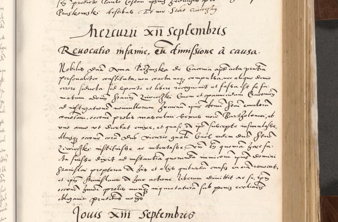 Zdjęcie nr 253 dla obiektu archiwalnego: Acta actorum causarum, sententiarum tam diffinitivarum quam interlocutoriam, obligationum, constitutionum, contractuum etc. coram reverendo patre domino Petro Porembski preposito Oswieczimensi, canonico et officiali Cracoviensi de anno Domini millesimo DºLº quarto, indictione duodecima, pontificatus sanctissimi in Christo patris et domini nostri domini Julii divina providencia papae eius nominis tercii, anno quarto, a die et mense infrasciptis continuantur