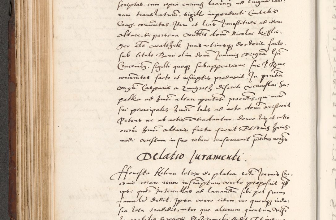 Zdjęcie nr 248 dla obiektu archiwalnego: Acta actorum causarum, sententiarum tam diffinitivarum quam interlocutoriam, obligationum, constitutionum, contractuum etc. coram reverendo patre domino Petro Porembski preposito Oswieczimensi, canonico et officiali Cracoviensi de anno Domini millesimo DºLº quarto, indictione duodecima, pontificatus sanctissimi in Christo patris et domini nostri domini Julii divina providencia papae eius nominis tercii, anno quarto, a die et mense infrasciptis continuantur