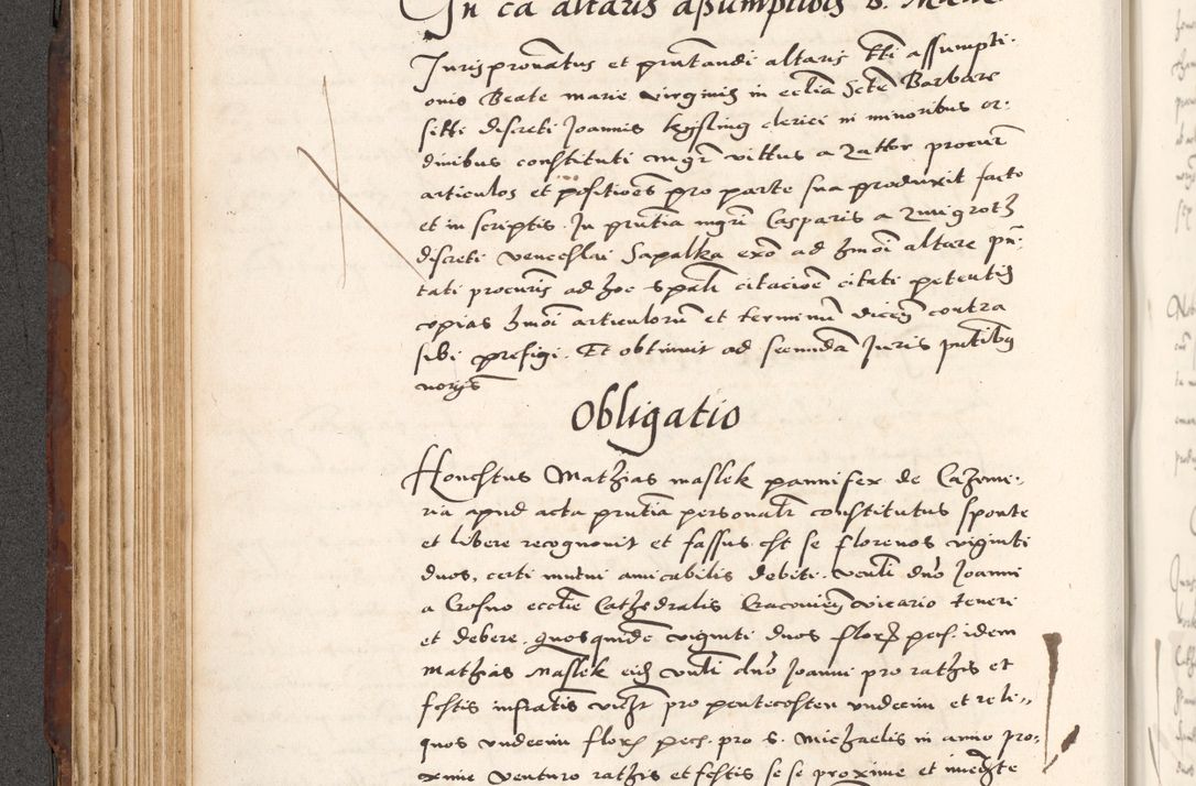 Zdjęcie nr 238 dla obiektu archiwalnego: Acta actorum causarum, sententiarum tam diffinitivarum quam interlocutoriam, obligationum, constitutionum, contractuum etc. coram reverendo patre domino Petro Porembski preposito Oswieczimensi, canonico et officiali Cracoviensi de anno Domini millesimo DºLº quarto, indictione duodecima, pontificatus sanctissimi in Christo patris et domini nostri domini Julii divina providencia papae eius nominis tercii, anno quarto, a die et mense infrasciptis continuantur