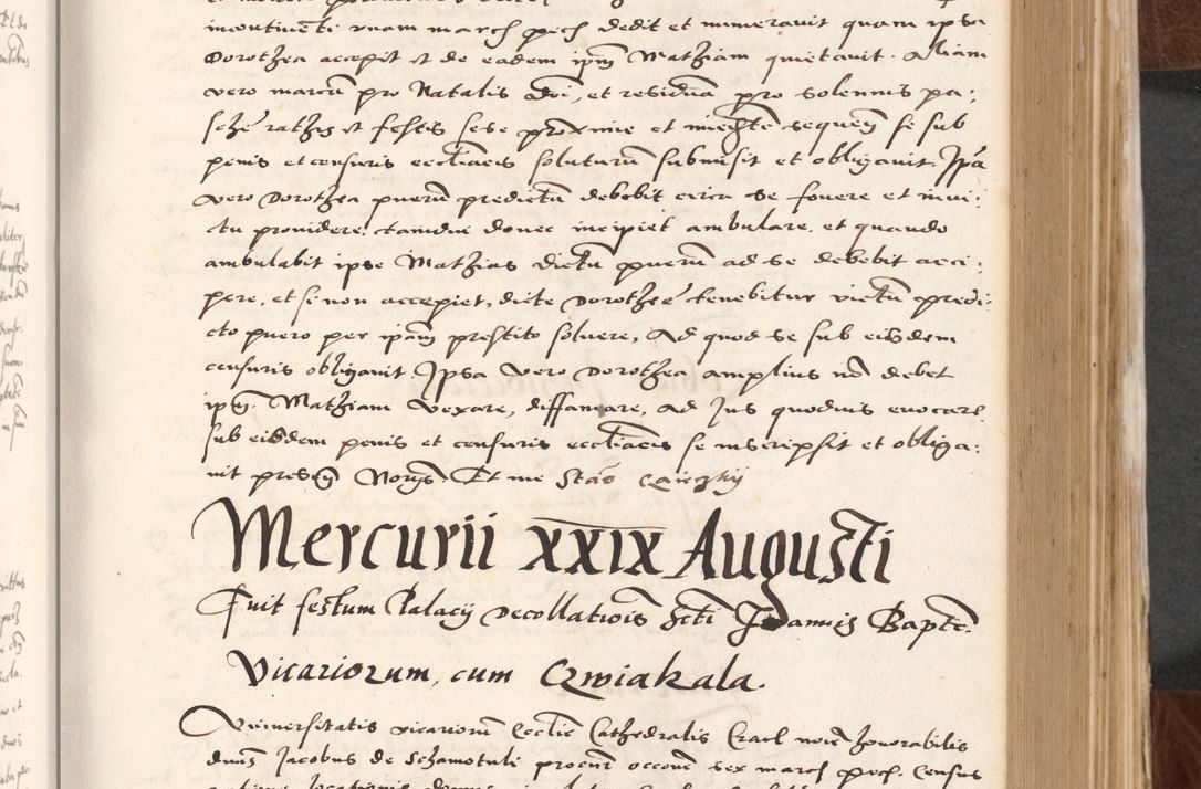 Zdjęcie nr 223 dla obiektu archiwalnego: Acta actorum causarum, sententiarum tam diffinitivarum quam interlocutoriam, obligationum, constitutionum, contractuum etc. coram reverendo patre domino Petro Porembski preposito Oswieczimensi, canonico et officiali Cracoviensi de anno Domini millesimo DºLº quarto, indictione duodecima, pontificatus sanctissimi in Christo patris et domini nostri domini Julii divina providencia papae eius nominis tercii, anno quarto, a die et mense infrasciptis continuantur