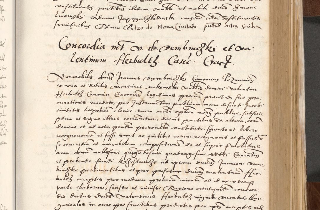 Zdjęcie nr 215 dla obiektu archiwalnego: Acta actorum causarum, sententiarum tam diffinitivarum quam interlocutoriam, obligationum, constitutionum, contractuum etc. coram reverendo patre domino Petro Porembski preposito Oswieczimensi, canonico et officiali Cracoviensi de anno Domini millesimo DºLº quarto, indictione duodecima, pontificatus sanctissimi in Christo patris et domini nostri domini Julii divina providencia papae eius nominis tercii, anno quarto, a die et mense infrasciptis continuantur