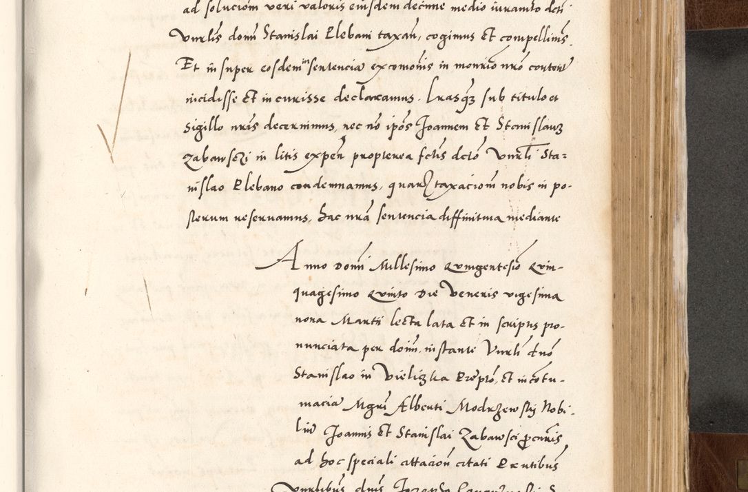 Zdjęcie nr 599 dla obiektu archiwalnego: Acta actorum causarum, sententiarum tam diffinitivarum quam interlocutoriam, obligationum, constitutionum, contractuum etc. coram reverendo patre domino Petro Porembski preposito Oswieczimensi, canonico et officiali Cracoviensi de anno Domini millesimo DºLº quarto, indictione duodecima, pontificatus sanctissimi in Christo patris et domini nostri domini Julii divina providencia papae eius nominis tercii, anno quarto, a die et mense infrasciptis continuantur