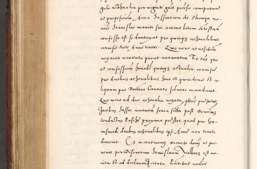 Zdjęcie nr 600 dla obiektu archiwalnego: Acta actorum causarum, sententiarum tam diffinitivarum quam interlocutoriam, obligationum, constitutionum, contractuum etc. coram reverendo patre domino Petro Porembski preposito Oswieczimensi, canonico et officiali Cracoviensi de anno Domini millesimo DºLº quarto, indictione duodecima, pontificatus sanctissimi in Christo patris et domini nostri domini Julii divina providencia papae eius nominis tercii, anno quarto, a die et mense infrasciptis continuantur