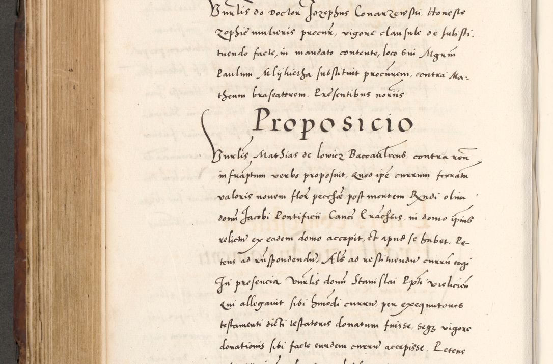 Zdjęcie nr 594 dla obiektu archiwalnego: Acta actorum causarum, sententiarum tam diffinitivarum quam interlocutoriam, obligationum, constitutionum, contractuum etc. coram reverendo patre domino Petro Porembski preposito Oswieczimensi, canonico et officiali Cracoviensi de anno Domini millesimo DºLº quarto, indictione duodecima, pontificatus sanctissimi in Christo patris et domini nostri domini Julii divina providencia papae eius nominis tercii, anno quarto, a die et mense infrasciptis continuantur