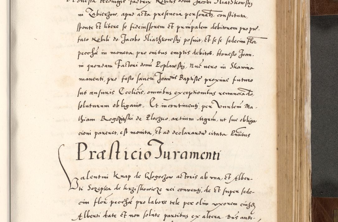 Zdjęcie nr 593 dla obiektu archiwalnego: Acta actorum causarum, sententiarum tam diffinitivarum quam interlocutoriam, obligationum, constitutionum, contractuum etc. coram reverendo patre domino Petro Porembski preposito Oswieczimensi, canonico et officiali Cracoviensi de anno Domini millesimo DºLº quarto, indictione duodecima, pontificatus sanctissimi in Christo patris et domini nostri domini Julii divina providencia papae eius nominis tercii, anno quarto, a die et mense infrasciptis continuantur