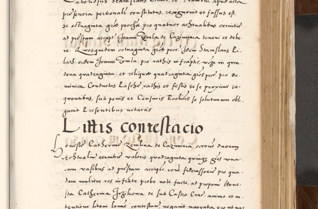 Zdjęcie nr 557 dla obiektu archiwalnego: Acta actorum causarum, sententiarum tam diffinitivarum quam interlocutoriam, obligationum, constitutionum, contractuum etc. coram reverendo patre domino Petro Porembski preposito Oswieczimensi, canonico et officiali Cracoviensi de anno Domini millesimo DºLº quarto, indictione duodecima, pontificatus sanctissimi in Christo patris et domini nostri domini Julii divina providencia papae eius nominis tercii, anno quarto, a die et mense infrasciptis continuantur