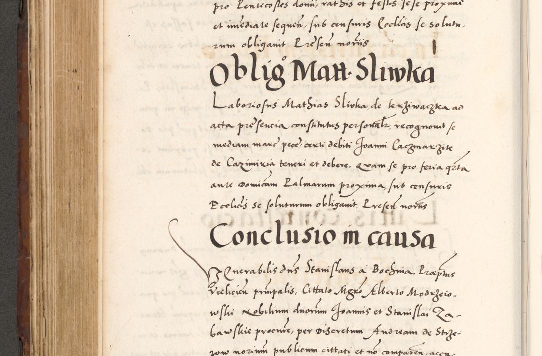 Zdjęcie nr 558 dla obiektu archiwalnego: Acta actorum causarum, sententiarum tam diffinitivarum quam interlocutoriam, obligationum, constitutionum, contractuum etc. coram reverendo patre domino Petro Porembski preposito Oswieczimensi, canonico et officiali Cracoviensi de anno Domini millesimo DºLº quarto, indictione duodecima, pontificatus sanctissimi in Christo patris et domini nostri domini Julii divina providencia papae eius nominis tercii, anno quarto, a die et mense infrasciptis continuantur