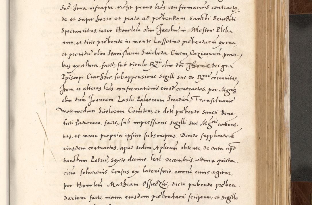 Zdjęcie nr 555 dla obiektu archiwalnego: Acta actorum causarum, sententiarum tam diffinitivarum quam interlocutoriam, obligationum, constitutionum, contractuum etc. coram reverendo patre domino Petro Porembski preposito Oswieczimensi, canonico et officiali Cracoviensi de anno Domini millesimo DºLº quarto, indictione duodecima, pontificatus sanctissimi in Christo patris et domini nostri domini Julii divina providencia papae eius nominis tercii, anno quarto, a die et mense infrasciptis continuantur