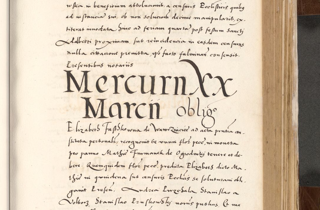 Zdjęcie nr 547 dla obiektu archiwalnego: Acta actorum causarum, sententiarum tam diffinitivarum quam interlocutoriam, obligationum, constitutionum, contractuum etc. coram reverendo patre domino Petro Porembski preposito Oswieczimensi, canonico et officiali Cracoviensi de anno Domini millesimo DºLº quarto, indictione duodecima, pontificatus sanctissimi in Christo patris et domini nostri domini Julii divina providencia papae eius nominis tercii, anno quarto, a die et mense infrasciptis continuantur