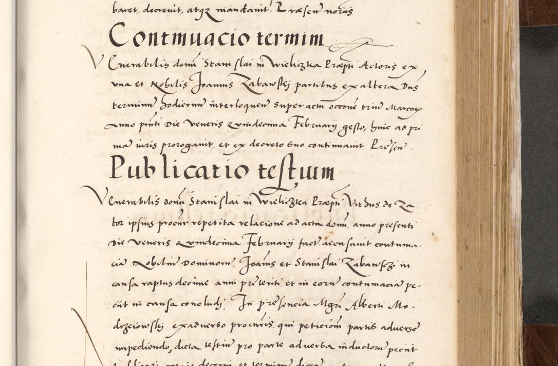 Zdjęcie nr 533 dla obiektu archiwalnego: Acta actorum causarum, sententiarum tam diffinitivarum quam interlocutoriam, obligationum, constitutionum, contractuum etc. coram reverendo patre domino Petro Porembski preposito Oswieczimensi, canonico et officiali Cracoviensi de anno Domini millesimo DºLº quarto, indictione duodecima, pontificatus sanctissimi in Christo patris et domini nostri domini Julii divina providencia papae eius nominis tercii, anno quarto, a die et mense infrasciptis continuantur