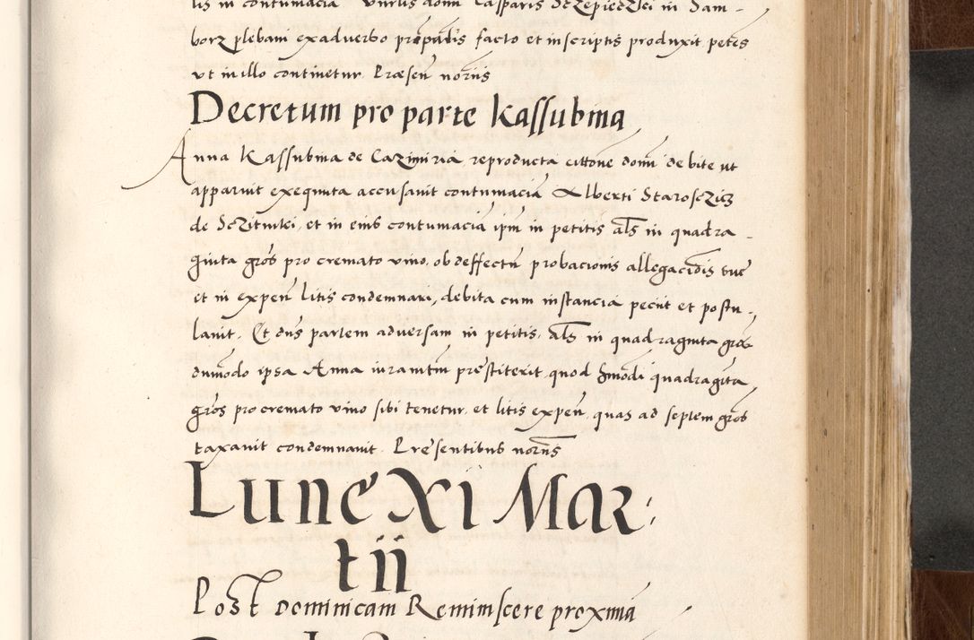 Zdjęcie nr 519 dla obiektu archiwalnego: Acta actorum causarum, sententiarum tam diffinitivarum quam interlocutoriam, obligationum, constitutionum, contractuum etc. coram reverendo patre domino Petro Porembski preposito Oswieczimensi, canonico et officiali Cracoviensi de anno Domini millesimo DºLº quarto, indictione duodecima, pontificatus sanctissimi in Christo patris et domini nostri domini Julii divina providencia papae eius nominis tercii, anno quarto, a die et mense infrasciptis continuantur