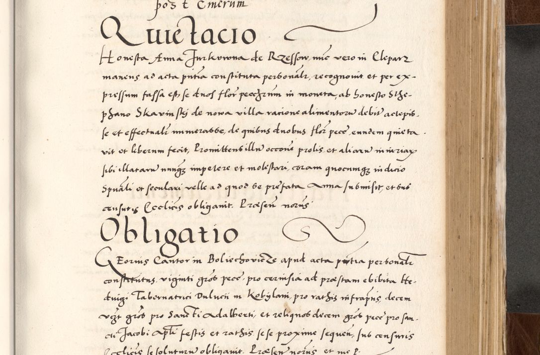 Zdjęcie nr 499 dla obiektu archiwalnego: Acta actorum causarum, sententiarum tam diffinitivarum quam interlocutoriam, obligationum, constitutionum, contractuum etc. coram reverendo patre domino Petro Porembski preposito Oswieczimensi, canonico et officiali Cracoviensi de anno Domini millesimo DºLº quarto, indictione duodecima, pontificatus sanctissimi in Christo patris et domini nostri domini Julii divina providencia papae eius nominis tercii, anno quarto, a die et mense infrasciptis continuantur