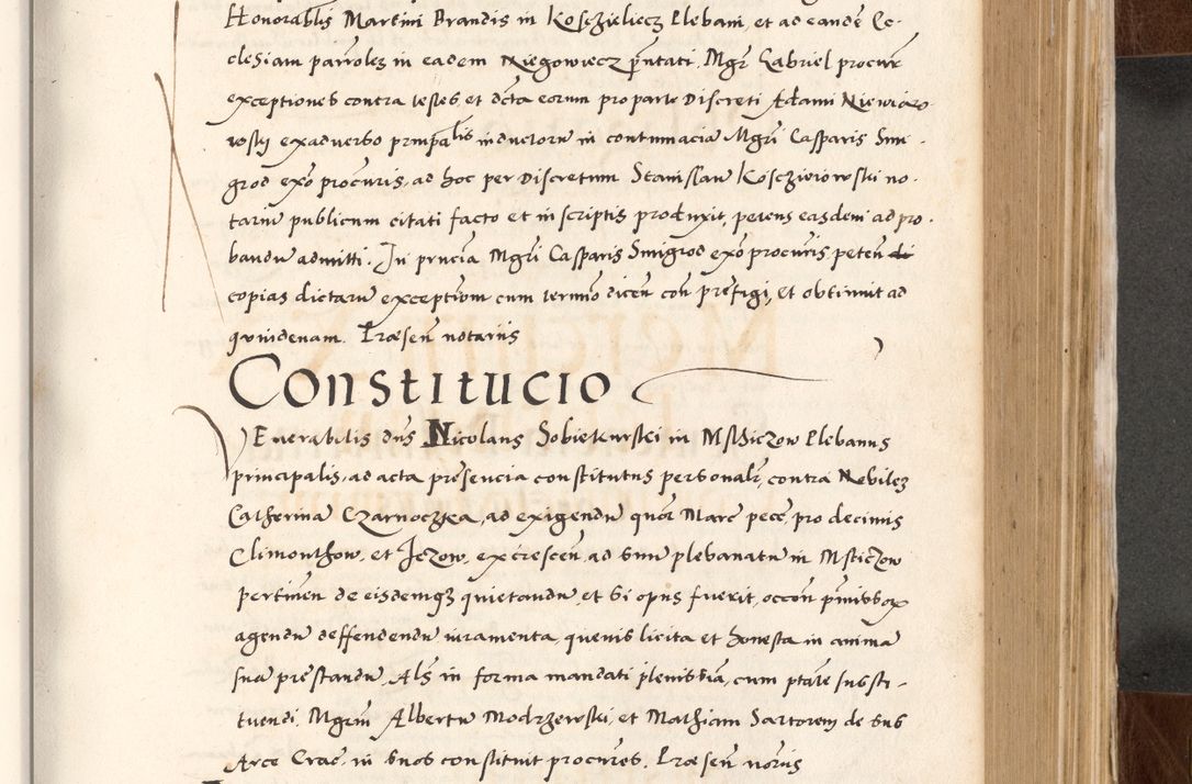 Zdjęcie nr 495 dla obiektu archiwalnego: Acta actorum causarum, sententiarum tam diffinitivarum quam interlocutoriam, obligationum, constitutionum, contractuum etc. coram reverendo patre domino Petro Porembski preposito Oswieczimensi, canonico et officiali Cracoviensi de anno Domini millesimo DºLº quarto, indictione duodecima, pontificatus sanctissimi in Christo patris et domini nostri domini Julii divina providencia papae eius nominis tercii, anno quarto, a die et mense infrasciptis continuantur