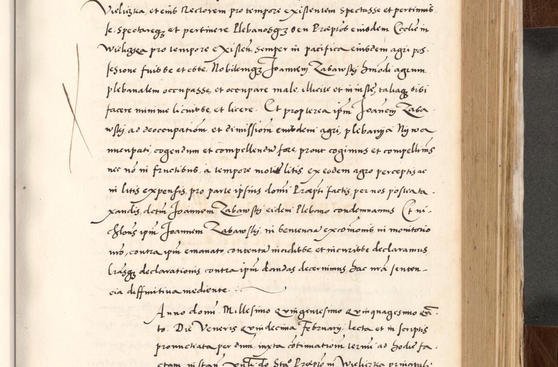 Zdjęcie nr 497 dla obiektu archiwalnego: Acta actorum causarum, sententiarum tam diffinitivarum quam interlocutoriam, obligationum, constitutionum, contractuum etc. coram reverendo patre domino Petro Porembski preposito Oswieczimensi, canonico et officiali Cracoviensi de anno Domini millesimo DºLº quarto, indictione duodecima, pontificatus sanctissimi in Christo patris et domini nostri domini Julii divina providencia papae eius nominis tercii, anno quarto, a die et mense infrasciptis continuantur