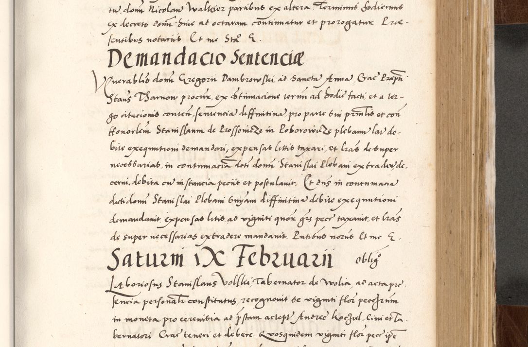 Zdjęcie nr 483 dla obiektu archiwalnego: Acta actorum causarum, sententiarum tam diffinitivarum quam interlocutoriam, obligationum, constitutionum, contractuum etc. coram reverendo patre domino Petro Porembski preposito Oswieczimensi, canonico et officiali Cracoviensi de anno Domini millesimo DºLº quarto, indictione duodecima, pontificatus sanctissimi in Christo patris et domini nostri domini Julii divina providencia papae eius nominis tercii, anno quarto, a die et mense infrasciptis continuantur