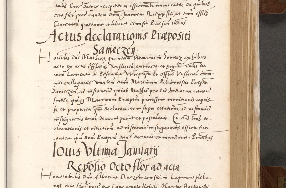 Zdjęcie nr 463 dla obiektu archiwalnego: Acta actorum causarum, sententiarum tam diffinitivarum quam interlocutoriam, obligationum, constitutionum, contractuum etc. coram reverendo patre domino Petro Porembski preposito Oswieczimensi, canonico et officiali Cracoviensi de anno Domini millesimo DºLº quarto, indictione duodecima, pontificatus sanctissimi in Christo patris et domini nostri domini Julii divina providencia papae eius nominis tercii, anno quarto, a die et mense infrasciptis continuantur