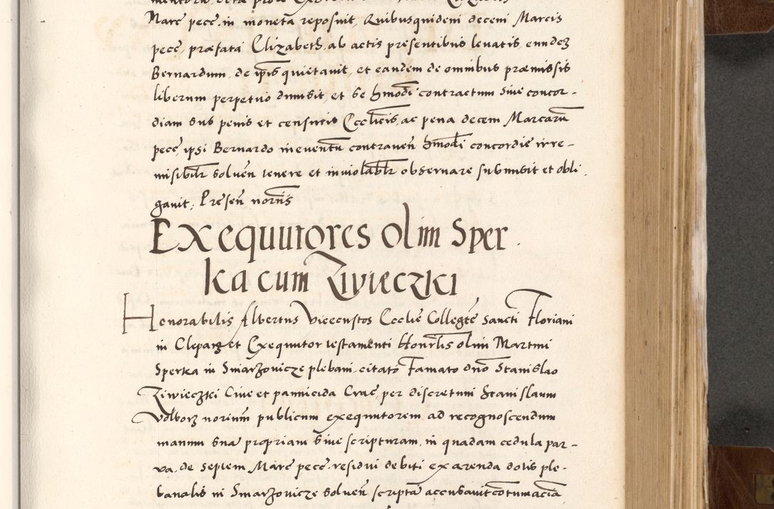 Zdjęcie nr 457 dla obiektu archiwalnego: Acta actorum causarum, sententiarum tam diffinitivarum quam interlocutoriam, obligationum, constitutionum, contractuum etc. coram reverendo patre domino Petro Porembski preposito Oswieczimensi, canonico et officiali Cracoviensi de anno Domini millesimo DºLº quarto, indictione duodecima, pontificatus sanctissimi in Christo patris et domini nostri domini Julii divina providencia papae eius nominis tercii, anno quarto, a die et mense infrasciptis continuantur