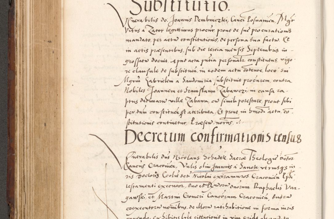 Zdjęcie nr 452 dla obiektu archiwalnego: Acta actorum causarum, sententiarum tam diffinitivarum quam interlocutoriam, obligationum, constitutionum, contractuum etc. coram reverendo patre domino Petro Porembski preposito Oswieczimensi, canonico et officiali Cracoviensi de anno Domini millesimo DºLº quarto, indictione duodecima, pontificatus sanctissimi in Christo patris et domini nostri domini Julii divina providencia papae eius nominis tercii, anno quarto, a die et mense infrasciptis continuantur