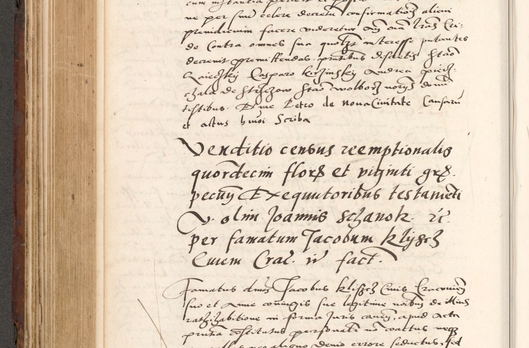 Zdjęcie nr 444 dla obiektu archiwalnego: Acta actorum causarum, sententiarum tam diffinitivarum quam interlocutoriam, obligationum, constitutionum, contractuum etc. coram reverendo patre domino Petro Porembski preposito Oswieczimensi, canonico et officiali Cracoviensi de anno Domini millesimo DºLº quarto, indictione duodecima, pontificatus sanctissimi in Christo patris et domini nostri domini Julii divina providencia papae eius nominis tercii, anno quarto, a die et mense infrasciptis continuantur