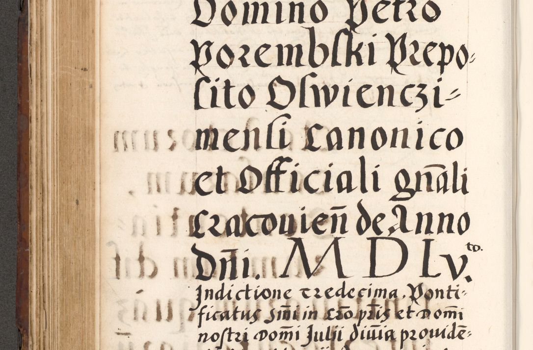 Zdjęcie nr 420 dla obiektu archiwalnego: Acta actorum causarum, sententiarum tam diffinitivarum quam interlocutoriam, obligationum, constitutionum, contractuum etc. coram reverendo patre domino Petro Porembski preposito Oswieczimensi, canonico et officiali Cracoviensi de anno Domini millesimo DºLº quarto, indictione duodecima, pontificatus sanctissimi in Christo patris et domini nostri domini Julii divina providencia papae eius nominis tercii, anno quarto, a die et mense infrasciptis continuantur