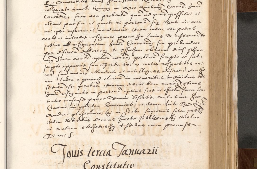 Zdjęcie nr 421 dla obiektu archiwalnego: Acta actorum causarum, sententiarum tam diffinitivarum quam interlocutoriam, obligationum, constitutionum, contractuum etc. coram reverendo patre domino Petro Porembski preposito Oswieczimensi, canonico et officiali Cracoviensi de anno Domini millesimo DºLº quarto, indictione duodecima, pontificatus sanctissimi in Christo patris et domini nostri domini Julii divina providencia papae eius nominis tercii, anno quarto, a die et mense infrasciptis continuantur