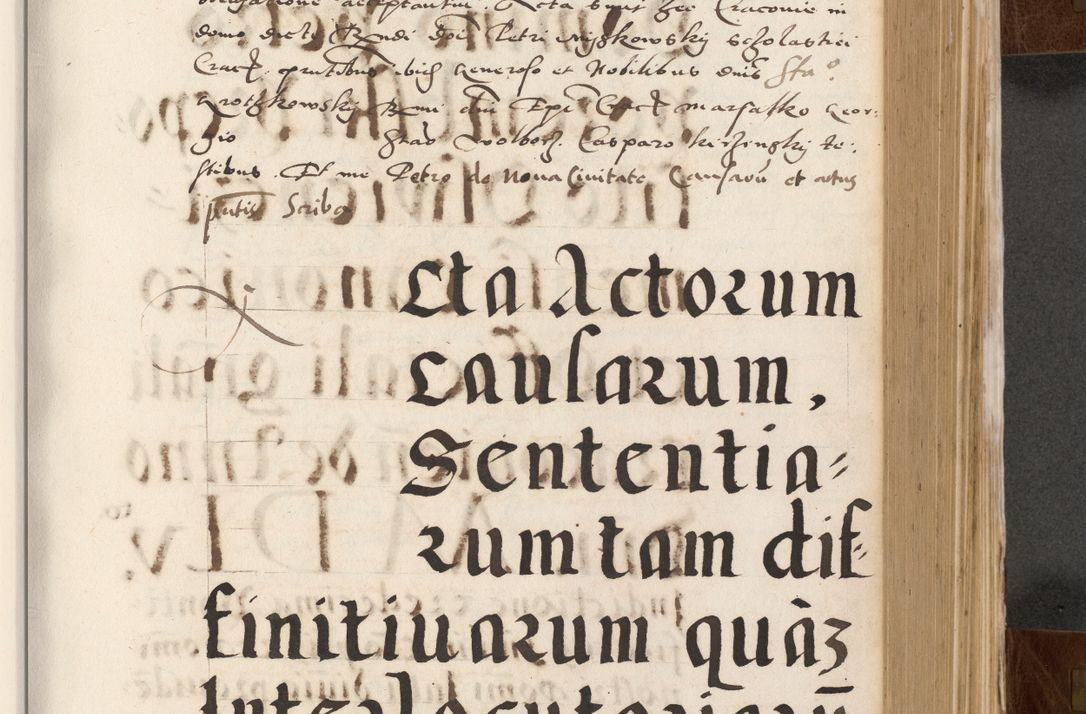 Zdjęcie nr 419 dla obiektu archiwalnego: Acta actorum causarum, sententiarum tam diffinitivarum quam interlocutoriam, obligationum, constitutionum, contractuum etc. coram reverendo patre domino Petro Porembski preposito Oswieczimensi, canonico et officiali Cracoviensi de anno Domini millesimo DºLº quarto, indictione duodecima, pontificatus sanctissimi in Christo patris et domini nostri domini Julii divina providencia papae eius nominis tercii, anno quarto, a die et mense infrasciptis continuantur