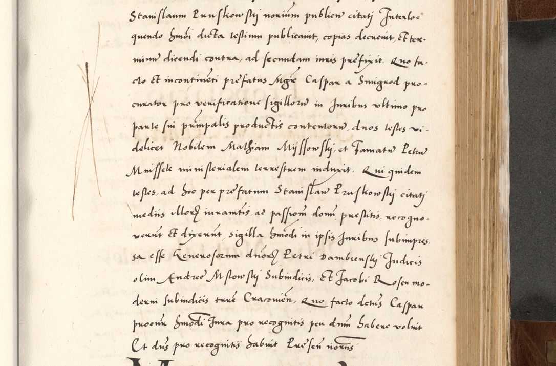 Zdjęcie nr 611 dla obiektu archiwalnego: Acta actorum causarum, sententiarum tam diffinitivarum quam interlocutoriam, obligationum, constitutionum, contractuum etc. coram reverendo patre domino Petro Porembski preposito Oswieczimensi, canonico et officiali Cracoviensi de anno Domini millesimo DºLº quarto, indictione duodecima, pontificatus sanctissimi in Christo patris et domini nostri domini Julii divina providencia papae eius nominis tercii, anno quarto, a die et mense infrasciptis continuantur