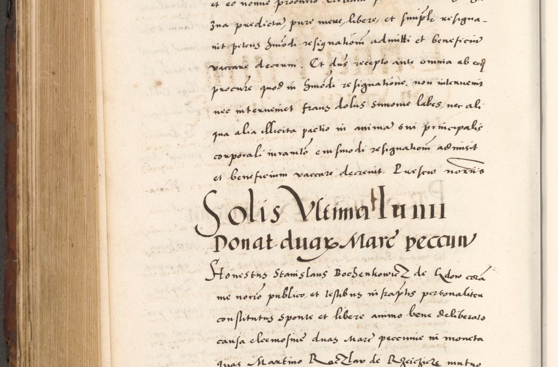 Zdjęcie nr 792 dla obiektu archiwalnego: Acta actorum causarum, sententiarum tam diffinitivarum quam interlocutoriam, obligationum, constitutionum, contractuum etc. coram reverendo patre domino Petro Porembski preposito Oswieczimensi, canonico et officiali Cracoviensi de anno Domini millesimo DºLº quarto, indictione duodecima, pontificatus sanctissimi in Christo patris et domini nostri domini Julii divina providencia papae eius nominis tercii, anno quarto, a die et mense infrasciptis continuantur