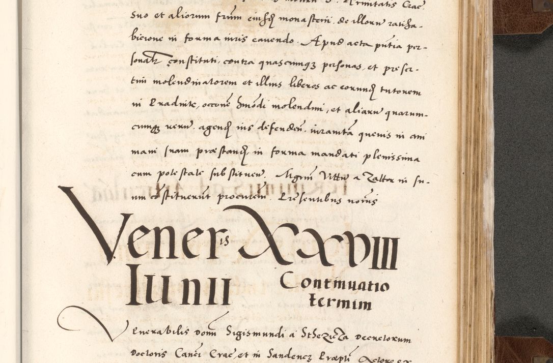 Zdjęcie nr 787 dla obiektu archiwalnego: Acta actorum causarum, sententiarum tam diffinitivarum quam interlocutoriam, obligationum, constitutionum, contractuum etc. coram reverendo patre domino Petro Porembski preposito Oswieczimensi, canonico et officiali Cracoviensi de anno Domini millesimo DºLº quarto, indictione duodecima, pontificatus sanctissimi in Christo patris et domini nostri domini Julii divina providencia papae eius nominis tercii, anno quarto, a die et mense infrasciptis continuantur