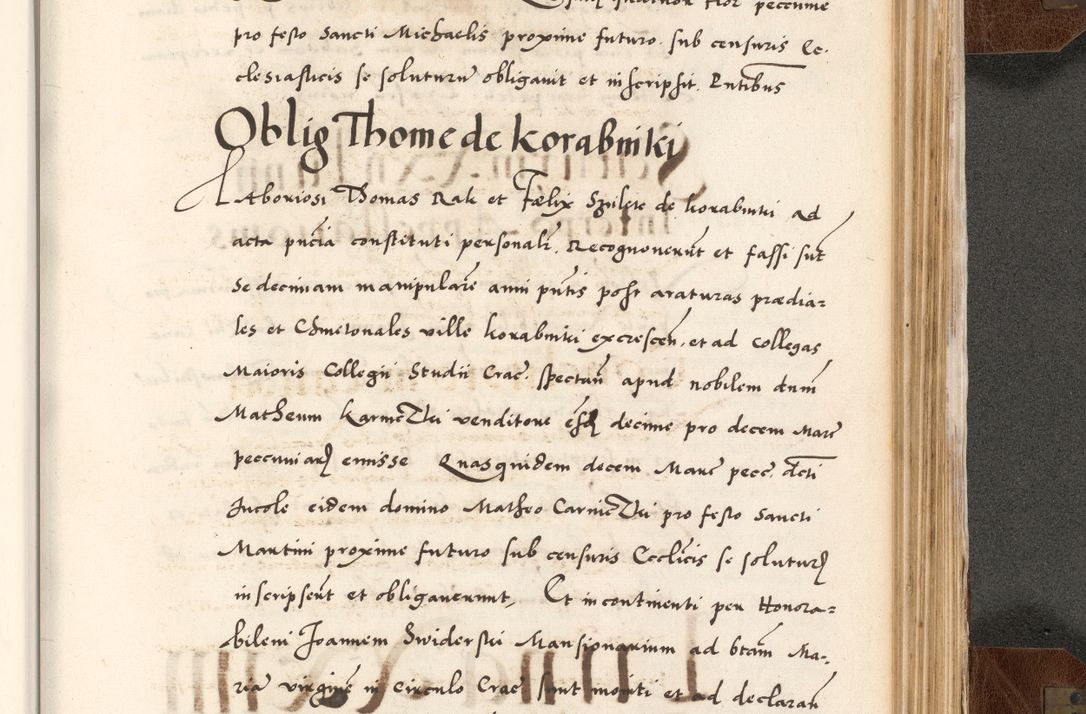 Zdjęcie nr 775 dla obiektu archiwalnego: Acta actorum causarum, sententiarum tam diffinitivarum quam interlocutoriam, obligationum, constitutionum, contractuum etc. coram reverendo patre domino Petro Porembski preposito Oswieczimensi, canonico et officiali Cracoviensi de anno Domini millesimo DºLº quarto, indictione duodecima, pontificatus sanctissimi in Christo patris et domini nostri domini Julii divina providencia papae eius nominis tercii, anno quarto, a die et mense infrasciptis continuantur