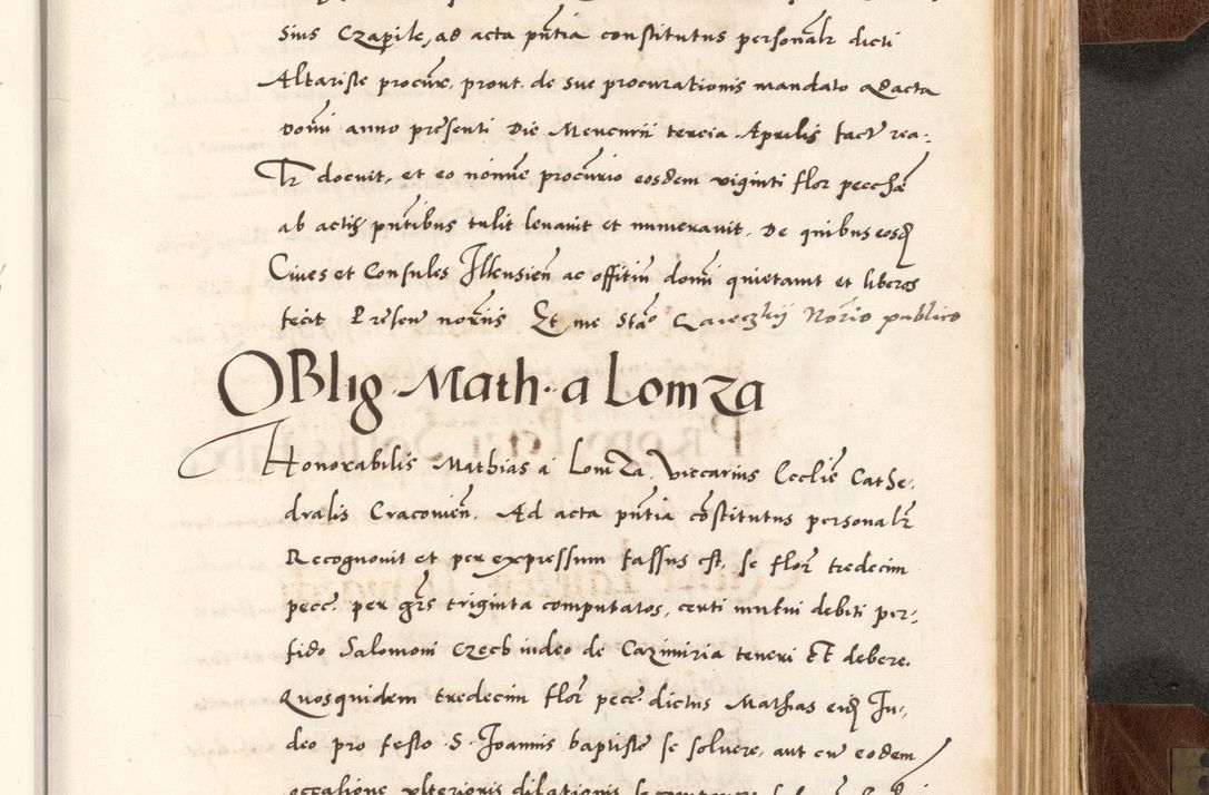 Zdjęcie nr 765 dla obiektu archiwalnego: Acta actorum causarum, sententiarum tam diffinitivarum quam interlocutoriam, obligationum, constitutionum, contractuum etc. coram reverendo patre domino Petro Porembski preposito Oswieczimensi, canonico et officiali Cracoviensi de anno Domini millesimo DºLº quarto, indictione duodecima, pontificatus sanctissimi in Christo patris et domini nostri domini Julii divina providencia papae eius nominis tercii, anno quarto, a die et mense infrasciptis continuantur