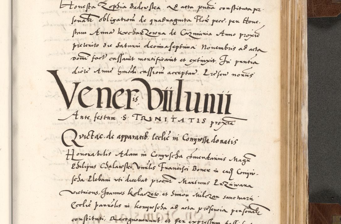Zdjęcie nr 741 dla obiektu archiwalnego: Acta actorum causarum, sententiarum tam diffinitivarum quam interlocutoriam, obligationum, constitutionum, contractuum etc. coram reverendo patre domino Petro Porembski preposito Oswieczimensi, canonico et officiali Cracoviensi de anno Domini millesimo DºLº quarto, indictione duodecima, pontificatus sanctissimi in Christo patris et domini nostri domini Julii divina providencia papae eius nominis tercii, anno quarto, a die et mense infrasciptis continuantur
