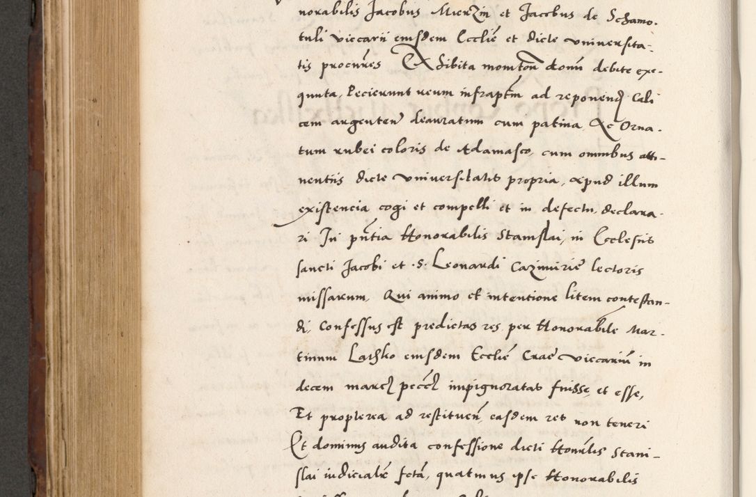 Zdjęcie nr 702 dla obiektu archiwalnego: Acta actorum causarum, sententiarum tam diffinitivarum quam interlocutoriam, obligationum, constitutionum, contractuum etc. coram reverendo patre domino Petro Porembski preposito Oswieczimensi, canonico et officiali Cracoviensi de anno Domini millesimo DºLº quarto, indictione duodecima, pontificatus sanctissimi in Christo patris et domini nostri domini Julii divina providencia papae eius nominis tercii, anno quarto, a die et mense infrasciptis continuantur