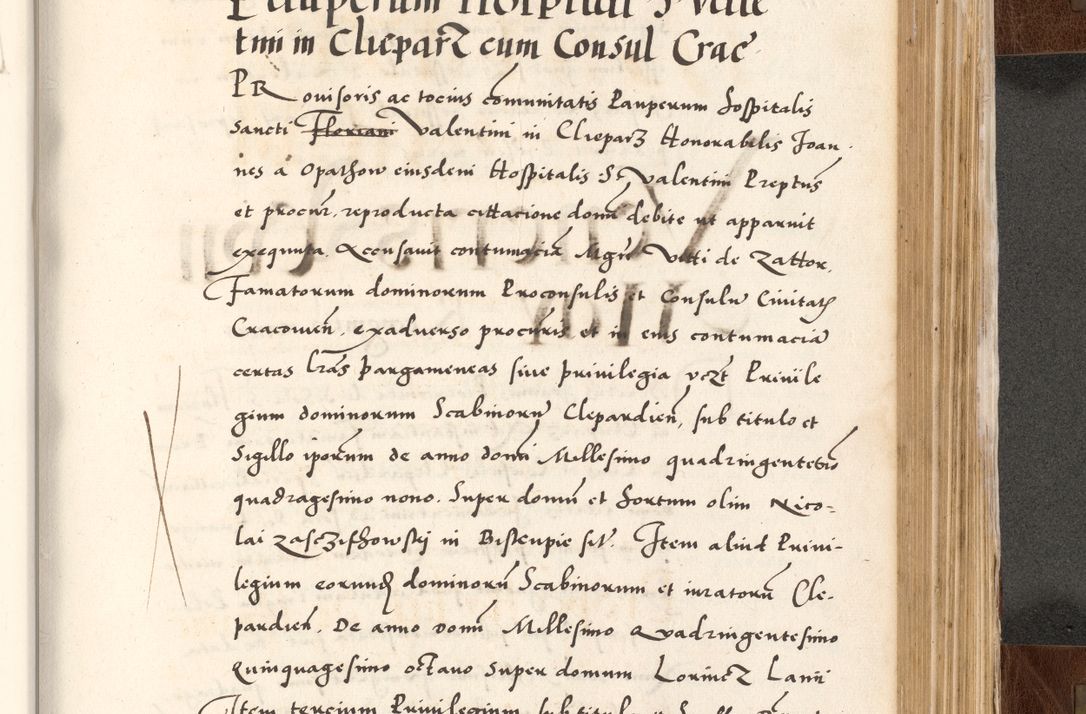 Zdjęcie nr 699 dla obiektu archiwalnego: Acta actorum causarum, sententiarum tam diffinitivarum quam interlocutoriam, obligationum, constitutionum, contractuum etc. coram reverendo patre domino Petro Porembski preposito Oswieczimensi, canonico et officiali Cracoviensi de anno Domini millesimo DºLº quarto, indictione duodecima, pontificatus sanctissimi in Christo patris et domini nostri domini Julii divina providencia papae eius nominis tercii, anno quarto, a die et mense infrasciptis continuantur