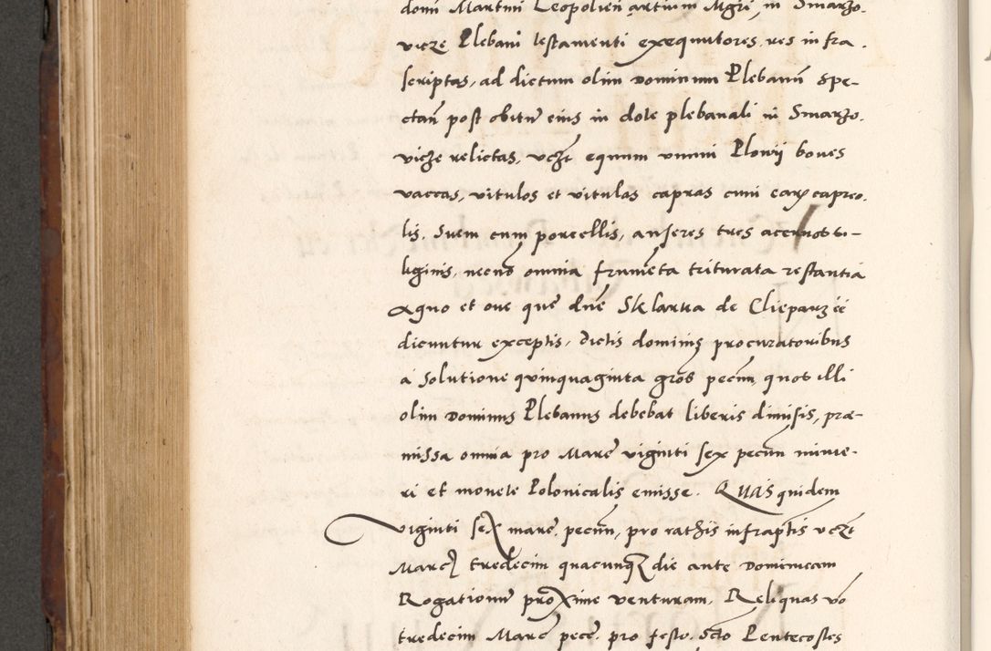 Zdjęcie nr 696 dla obiektu archiwalnego: Acta actorum causarum, sententiarum tam diffinitivarum quam interlocutoriam, obligationum, constitutionum, contractuum etc. coram reverendo patre domino Petro Porembski preposito Oswieczimensi, canonico et officiali Cracoviensi de anno Domini millesimo DºLº quarto, indictione duodecima, pontificatus sanctissimi in Christo patris et domini nostri domini Julii divina providencia papae eius nominis tercii, anno quarto, a die et mense infrasciptis continuantur
